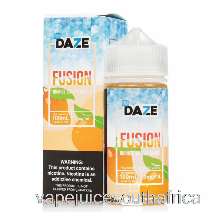 Vape Juice South Africa Iced Orange Cream Mango - 7 Daze Fusion - 100Ml 0Mg